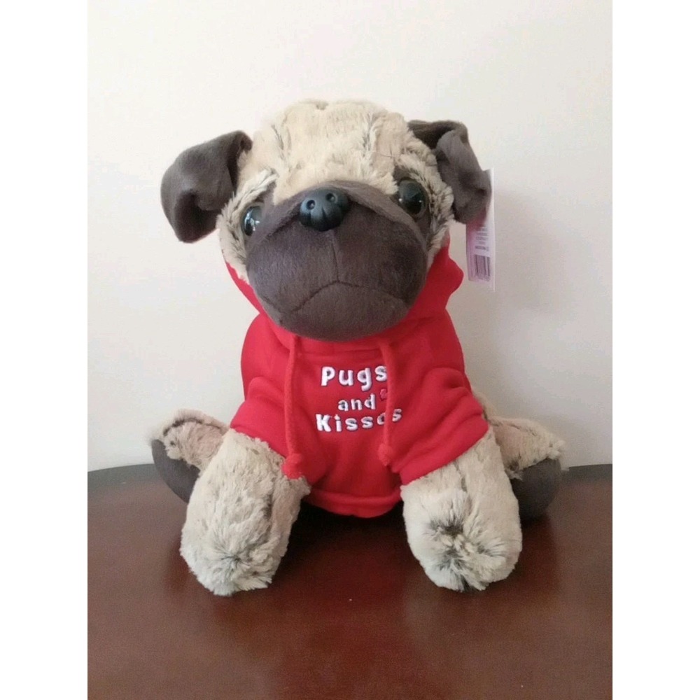 Pugs And Kisses Pug Plush Animal 11 Inches New